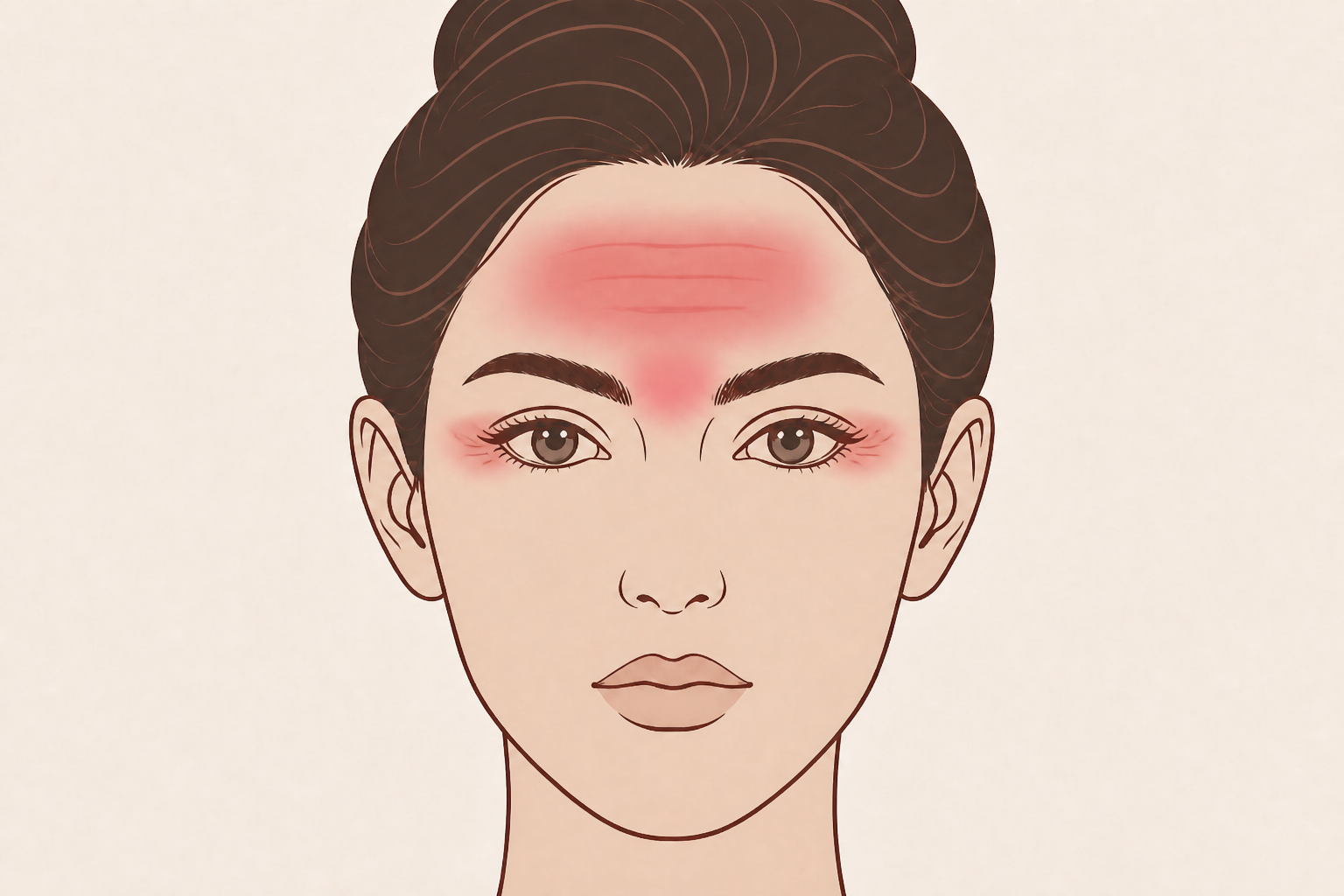 Illustratie van klassieke expressiezones bij de houdbaarheid van botox